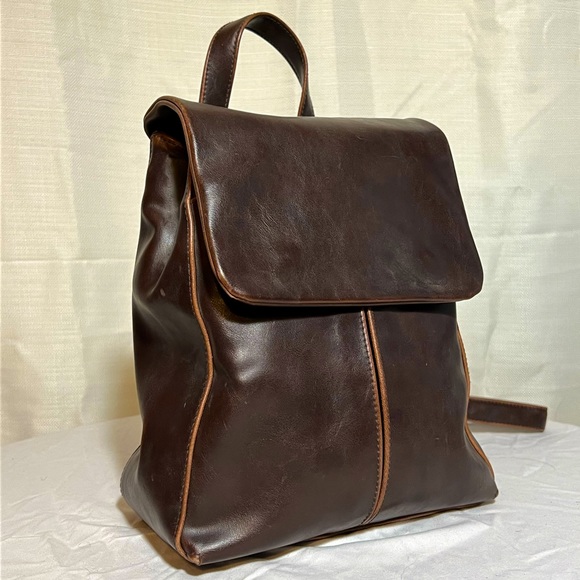 Liz Claiborne Handbags - Liz Claiborne Brown Genuine Leather Backpack-style Bag/Purse - Like New!